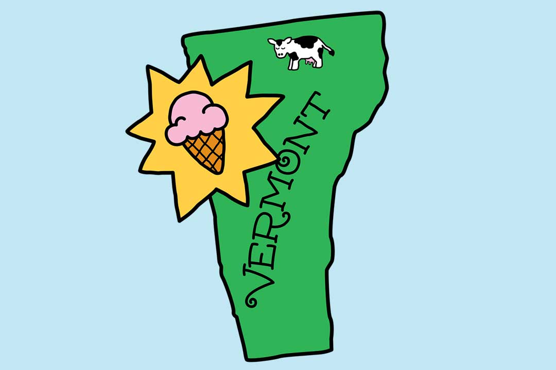 1981 – Queremos mais! Estado do Vermont com estrela.
